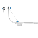 фотография сифон для ванны f-образный, выпуск 70мм с переливом, гиб.труба 40-40/50, 1525 nova/v152-5 zegor от интернет-магазина СантехКомплект-Прикамье